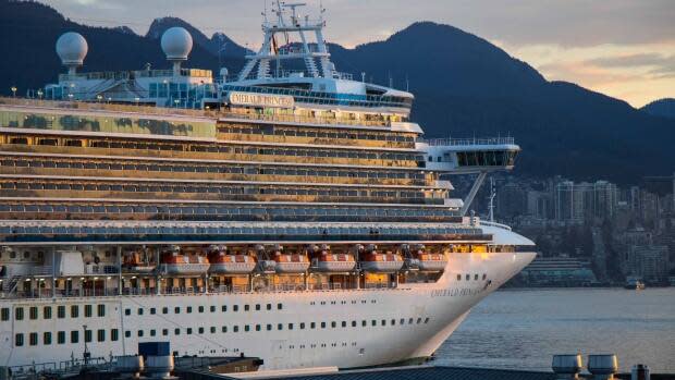 A cruise ship arrives at Canada Place in Vancouver in 2019. The Alaska Tourism Recovery Act proposes an exemption to the current U.S. law that requires international stops for ships in foreign countries. (Gian-Paolo Mendoza/CBC - image credit)