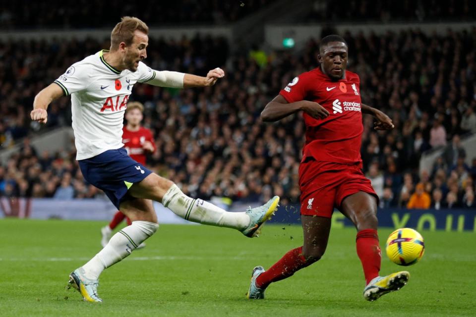 Kane’s second-half goal was not enough for Spurs to snatch a point (AFP via Getty Images)