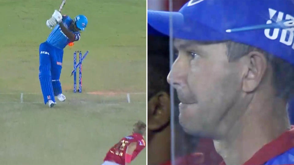 Ricky Ponting could only watch on in shock. Image: IPL