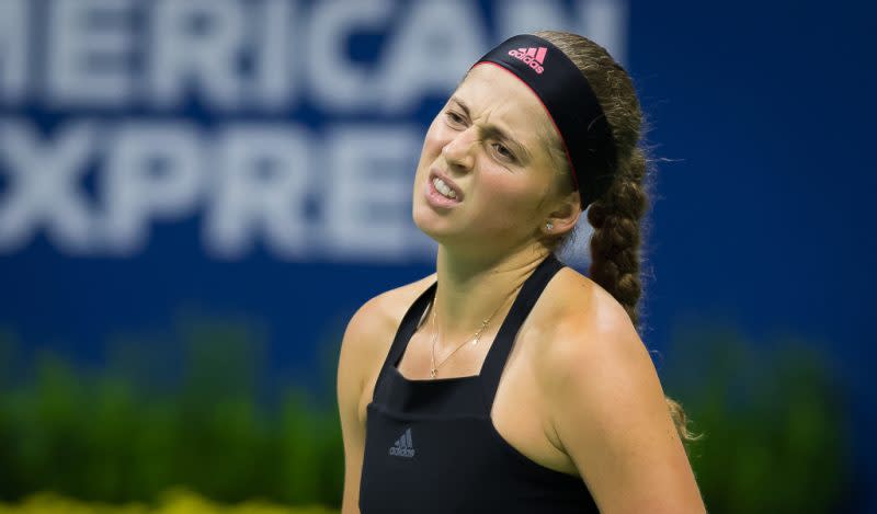 Jelena Ostapenko frustrated Credit: PA Images