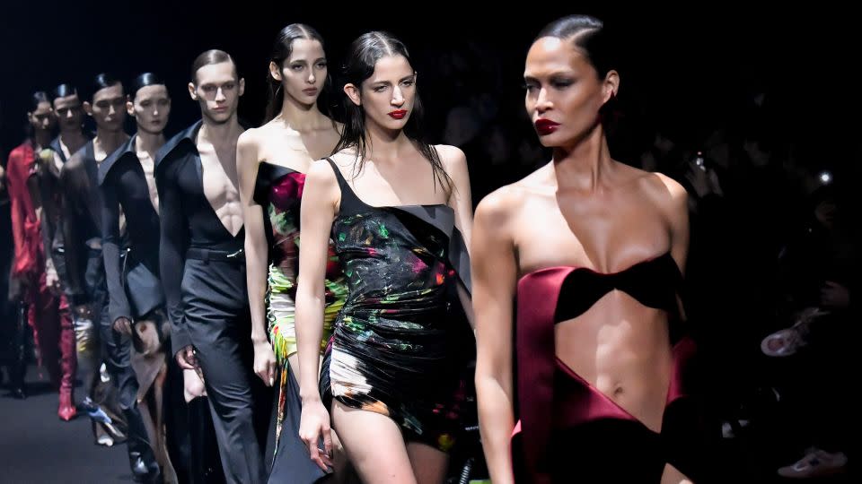 The Mugler show stayed true to Casey Cadwallader's sensual, skin-baring vision of the brand. - Jonas Gustavsson for The Washington Post/Getty Images