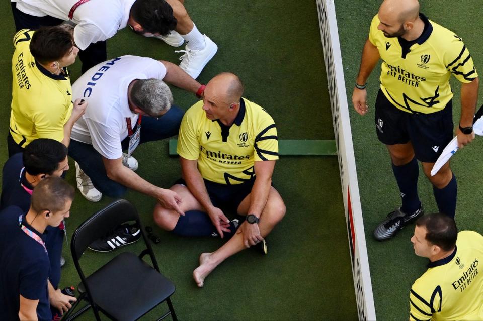 Referee Jaco Peyper was forced off injured in Marseille, replaced by assistant Karl Dickson (Getty Images)