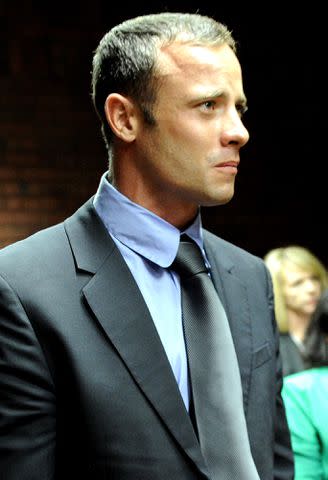 <p>STEPHANE DE SAKUTIN/AFP/Getty</p> Oscar Pistorius appears on February 19, 2013 at the Magistrate Court in Pretoria, South Africa.