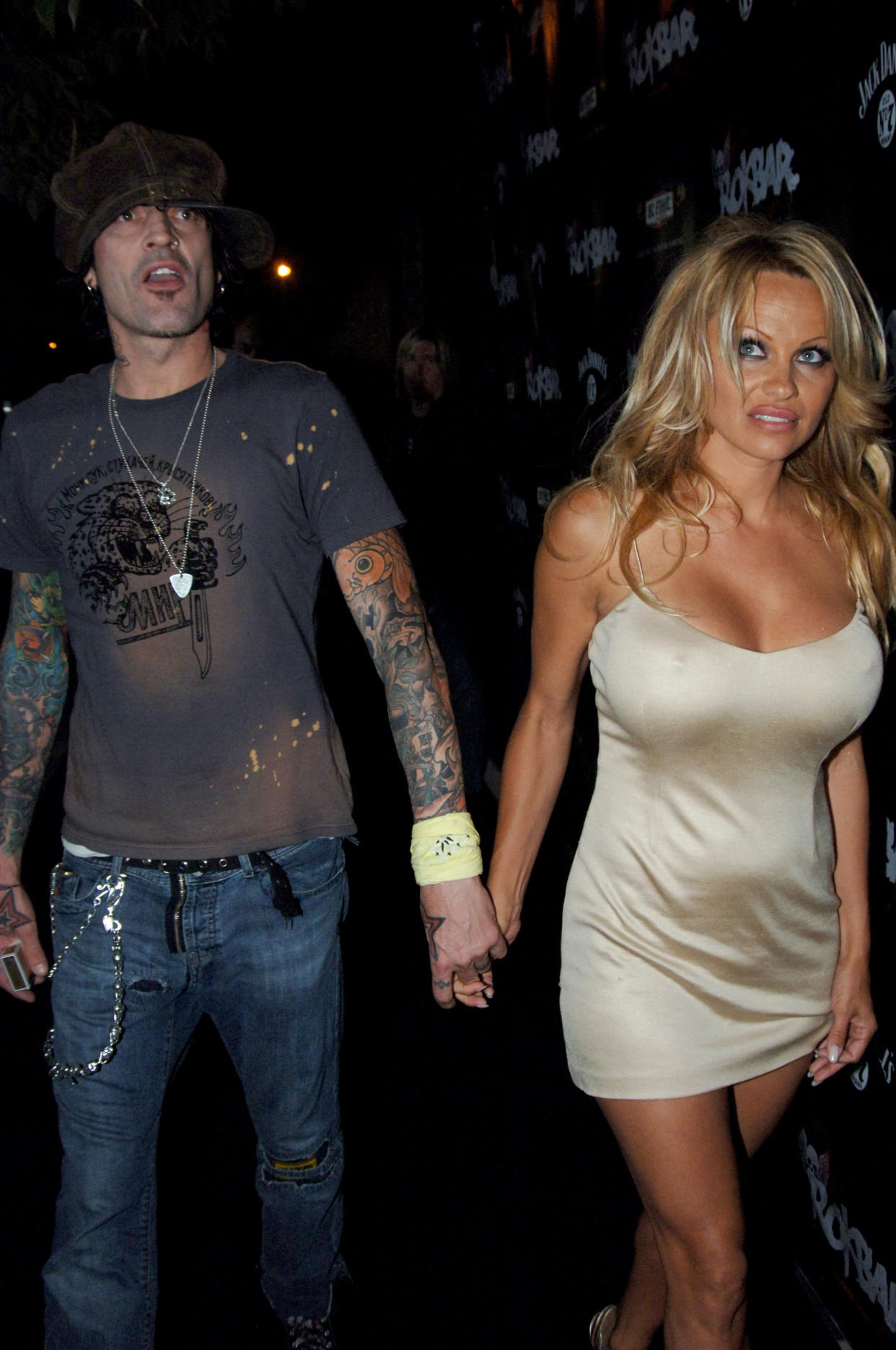 Tommy Lee and Pamela Anderson during Rokbar Hollywood Launch Party - Red Carpet at Rokbar in Los Angeles, California, United States. (Photo by Jeff Kravitz/FilmMagic, Inc)