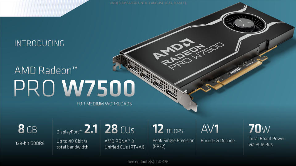 AMD Radeon PRO W7600 & W7500
