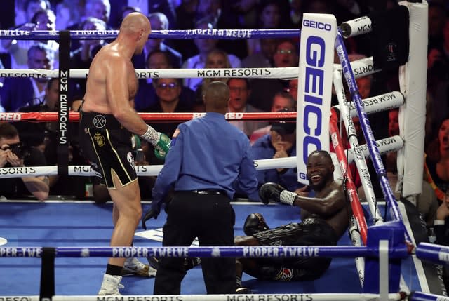 Fury knocked Wilder down for the first time in the third round (