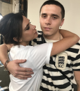 <p>Brooklyn Beckham shows his mum some support backstage at her NYFW show.<em> [Photo: Victoria Beckham/ Instagram]</em> </p>