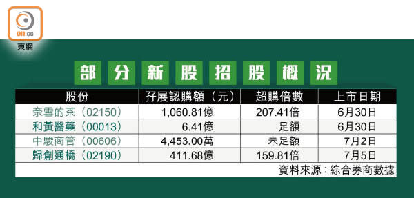 部分新股招股概況