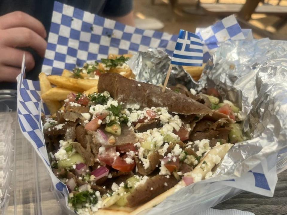 The gyro from Plaka’s Greek Kitchen in Fort Worth on April 18, 2024.