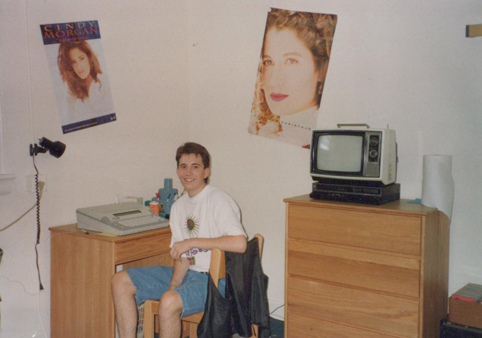 Matthew Turner in 1993 in his dorm room on his first day as a student at Belmont University in Nashville