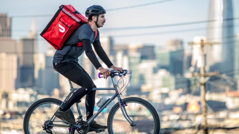 DoorDash delivery on bike