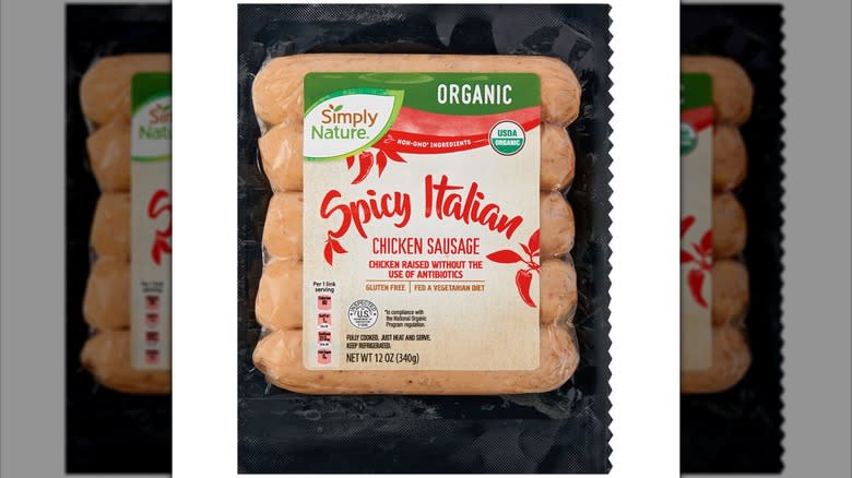 Package of spicy Italian chicken sausage