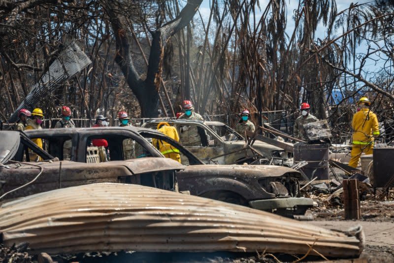 Federal investigators were being dispatched to Maui to investigate the cause of the fire that has killed at least 110 people. Photo by Staff Sgt. Matthew A. Foster/U.S. Army National Guard/UPI