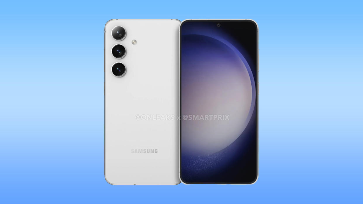  Samsung Galaxy S24 render in white. 