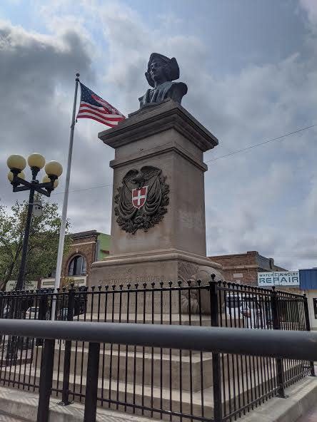 The Columbus statue on the Mesa Junction has been the source of controversy for years.