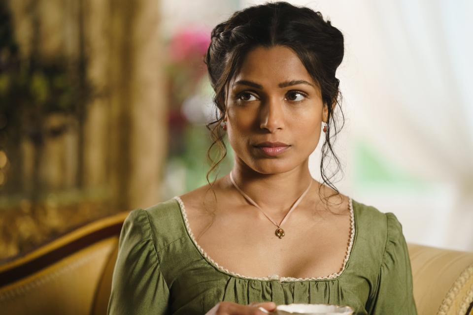 Freida Pinto stars as Selina Dalton in director Emma Holly Jones’ "Mr. Malcolm's List," a Bleecker Street release.