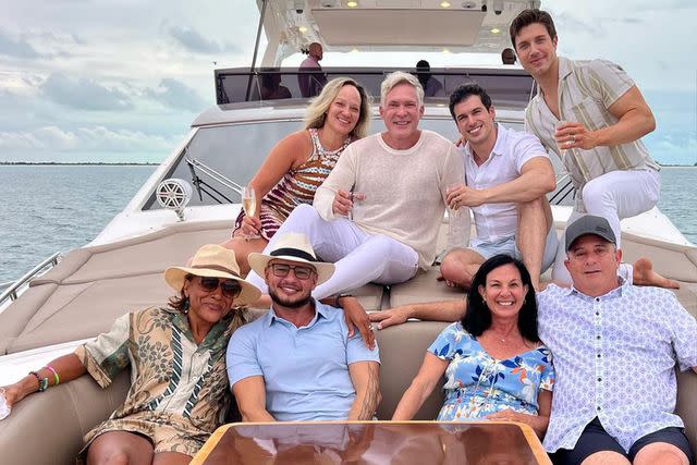 <p>Robin Roberts/Instagram</p> Cast of 'Good Morning America' enjoying a yacht trip in Turks and Caicos.