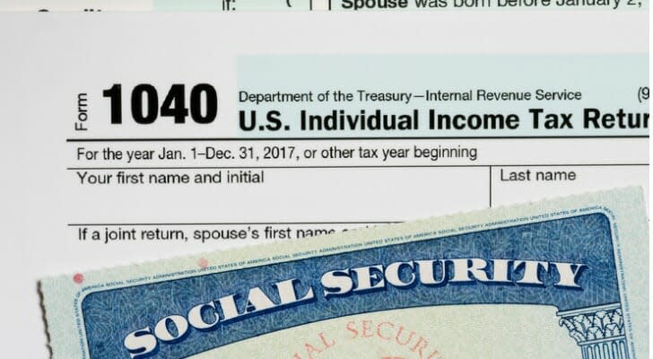1040 and Social Security card