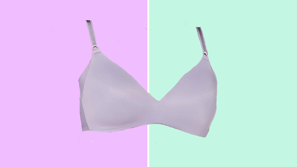 A no-show t-shirt bra in soft pastels.