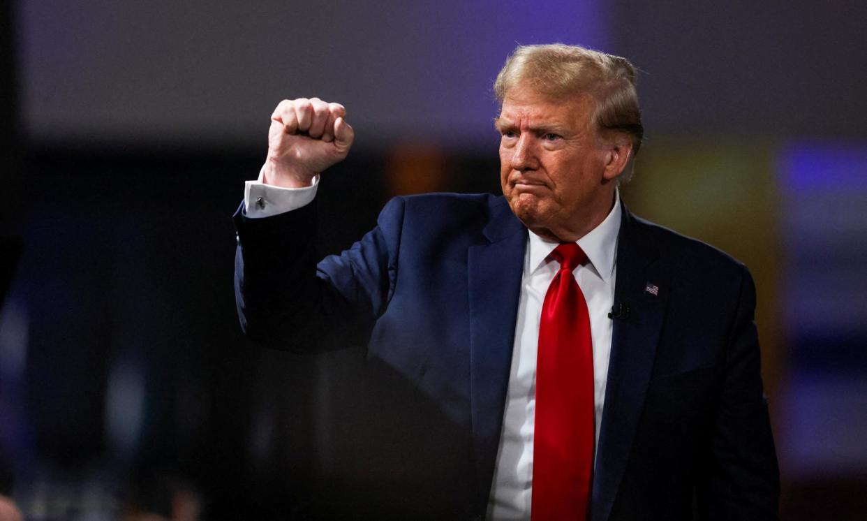 <span>Donald Trump participates in a Fox News town hall in Greenville, South Carolina, on 20 February.</span><span>Photograph: Sam Wolfe/Reuters</span>