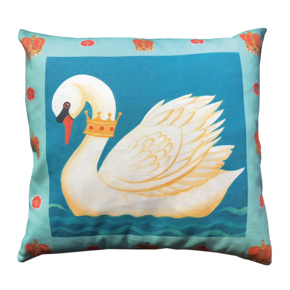 <p><a href="https://go.redirectingat.com?id=74968X1596630&url=https%3A%2F%2Fwww.wolfandbadger.com%2Fus%2Flimited-edition-the-king-s-swan-cushion%2F&sref=https%3A%2F%2Fwww.bestproducts.com%2Fbuzzing-news%2Fg43794836%2Fbest-coronation-memorabilia-souvenirs-may-2023%2F" rel="nofollow noopener" target="_blank" data-ylk="slk:Shop Now;elm:context_link;itc:0;sec:content-canvas" class="link ">Shop Now</a></p><p>The King's Swan Cushion</p><p>$104.00</p><p>wolfandbadger.com</p>