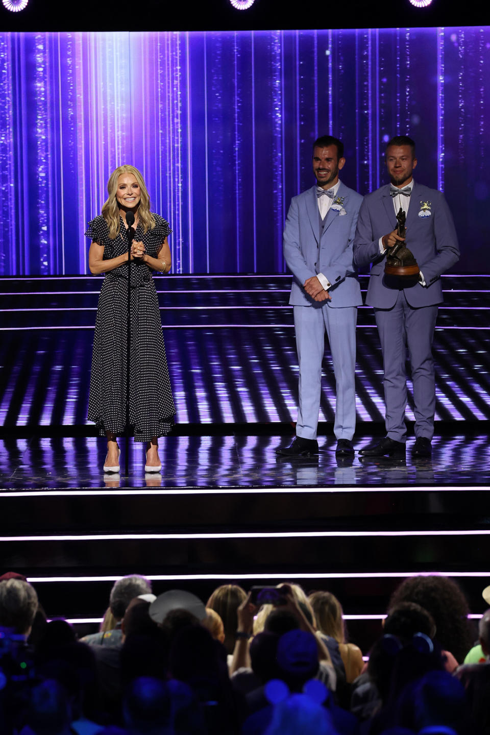 D23: THE ULTIMATE DISNEY FAN EVENT PRESENTED BY VISA – KELLY RIPA, JOSE ALFARO NAVARRO, DYLAN LEGRAS at the DISNEY LEGENDS AWARDS CEREMONY at D23: The Ultimate Disney Fan Event on Sunday, August 11, 2024. (The Walt Disney Company)