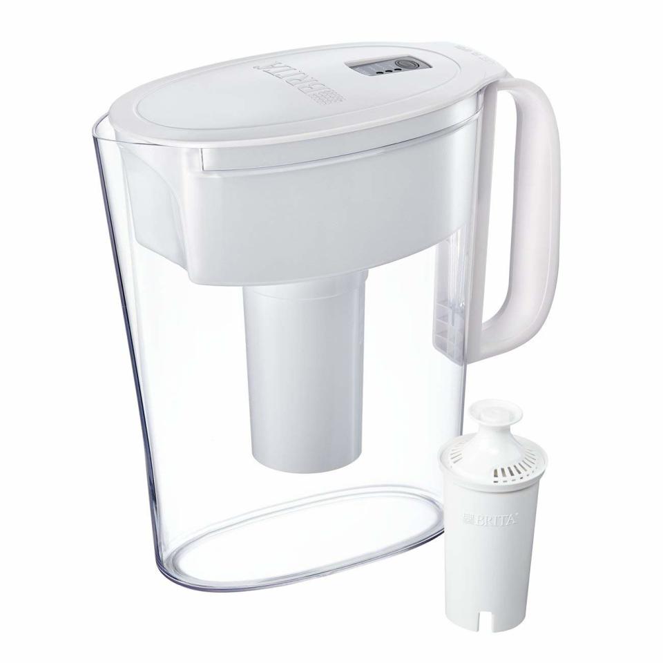 Brita Small 5 Cup Water Filter Pitcher with 1 Standard Filter in White. (Photo: Amazon)