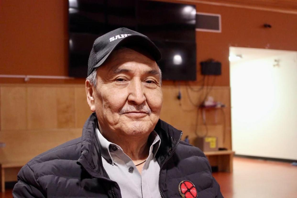 Charles McNeely, chairperson of the Sahtu Secretariat, in Fort Good Hope, N.W.T. on Jan 10, 2022. McNeely said he's hopeful that the new federal defence strategy can lead to more infrastructure projects in the North. (Liny Lamberink/CBC - image credit)