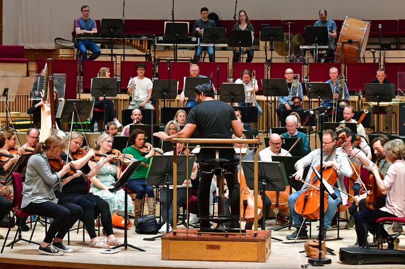 Domingo Hindoyan, Chief Conductor of the Royal Liverpool Philharmonic Orchestra during rehearsals