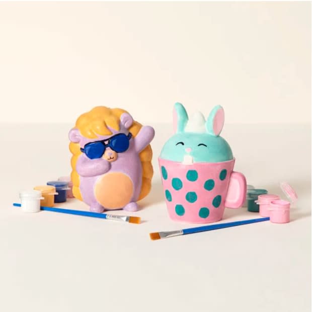 <p>This gift kit features two jumbo squishy toys in the form of a bunny and a hedgehog. The included paints allow your teen to create their own designs. To add to the fun, these are slow-rising squishes, so they take 10 seconds to go back to their original shapes.</p><p><em><a href="https://go.skimresources.com?id=113896X1572730&xs=1&url=https%3A%2F%2Fwww.uncommongoods.com%2Fproduct%2Fpaint-your-own-squishies-kit&sref=parade.com%2Fshopping%2Feaster-gifts-teens" rel="noopener" target="_blank" data-ylk="slk:Paint Your Own Squishies Kit, $20 at Uncommon Goods;elm:context_link;itc:0;sec:content-canvas" class="link ">Paint Your Own Squishies Kit, $20 at Uncommon Goods</a></em></p><p>Uncommon Goods</p>