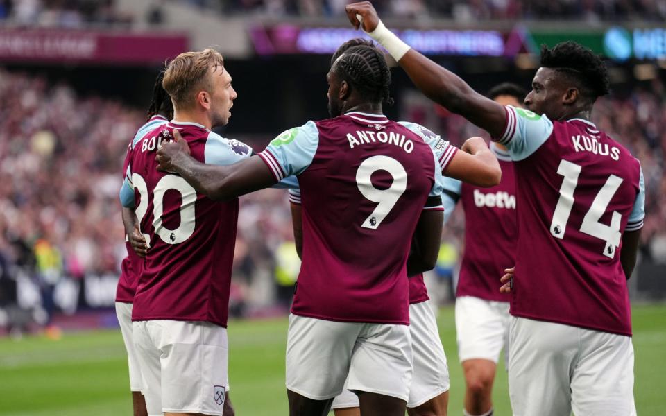 West Ham celebrate their equaliser