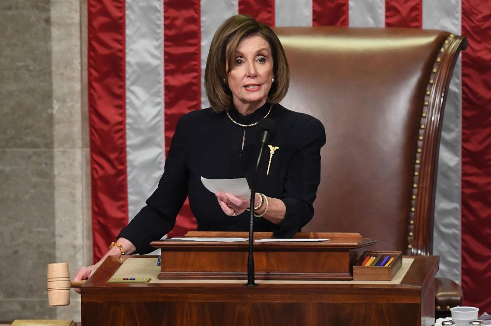 Pelosi at the December 18, 2019 impeachment hearing.