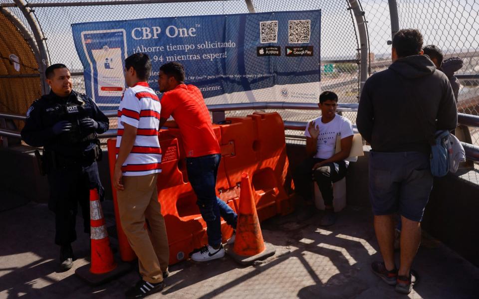 Would-be migrants being returned from the US to Ciudad Juarez in Mexico on Saturday - JOSE LUIS GONZALEZ/Reuters