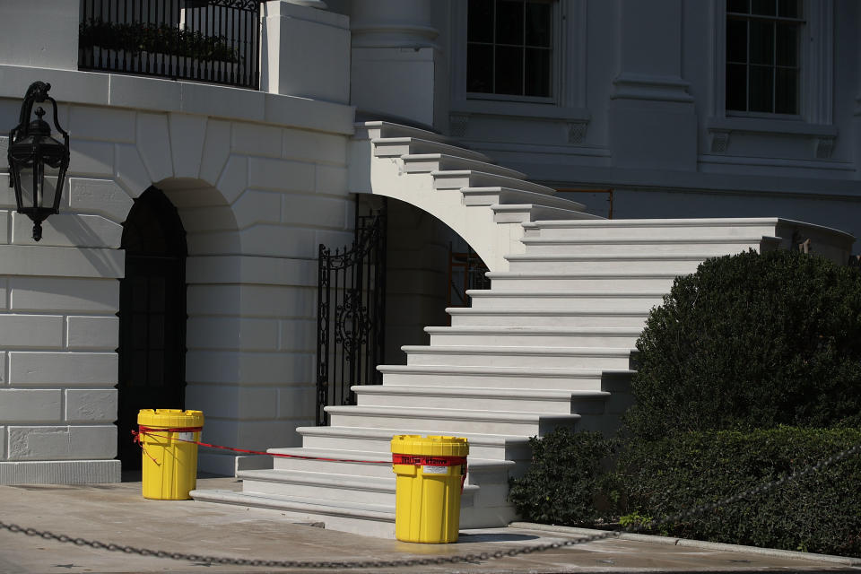 <p>The new South Portico steps of the White House is seen Aug.22, 2017 in Washington. (Photo: Alex Wong/Getty Images) </p>