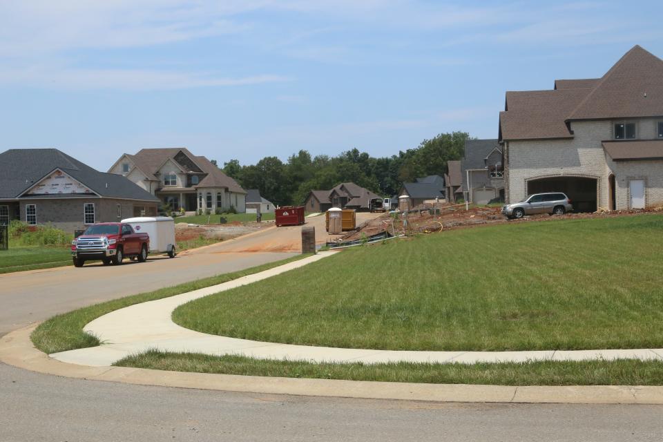Homes in the Boyer Farms and Hartley Hills neighborhoods off Dunlop Lane, part of Clarksville's attempts to keep pace with housing demand.