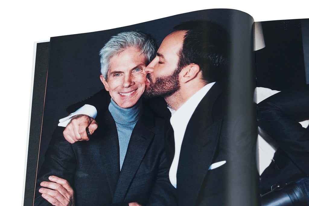 Tom Ford, far  right, with his  late husband, Richard Buckley, pictured in  Ford’s new book,  Tom Ford 002 (Tom Ford 002)