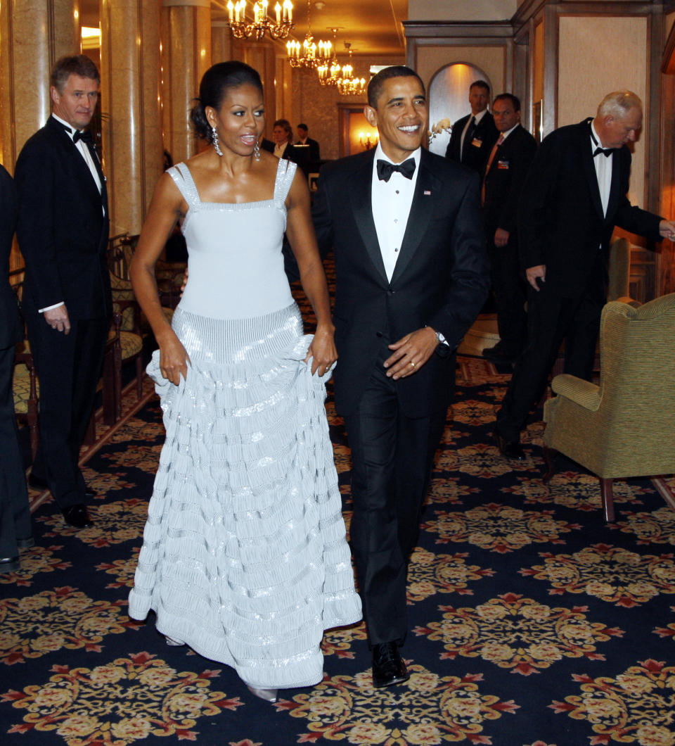 Michelle Obama at the Nobel Banquet in Oslo, Norway on December 10, 2009