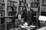 The Royal Couple smile for a photo taken during the Silver Jubilee celebrations in 1977.