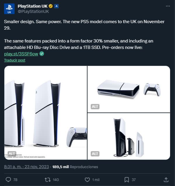 Así de pequeño es el PlayStation 5 Slim en comparación con el PS5 original