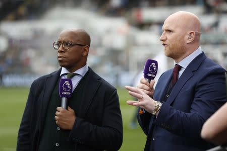 Britain Soccer Football - Swansea City v Everton - Premier League - Liberty Stadium - 6/5/17 Ian Wright (L) and John Hartson (R) working as pundits before the match. Action Images via Reuters / John Sibley/File Photo