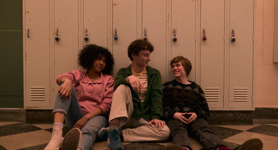 Sofia Bryant, Wyatt Oleff and Sophia Lillis on ‘I Am Not Okay with This’ (Courtesy of Netflix)