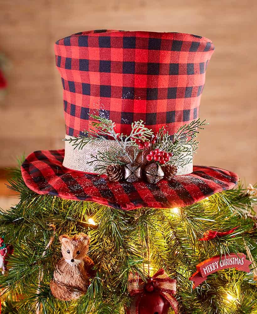 LCI Plaid Top Hat Tree Topper