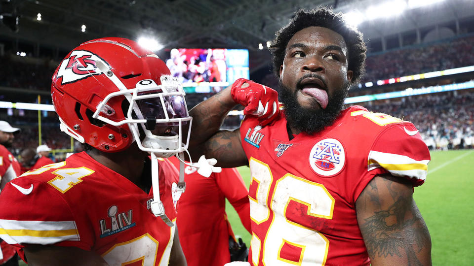 Damien Williams revels in the Chiefs' Super Bowl victory.