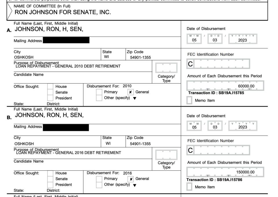 A portion of the loans that Johnson repaid himself on May 3rd, days before he spoke with Insider.