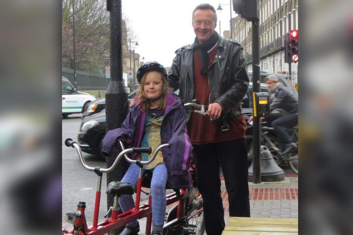 A family reunited with "London's longest bike"