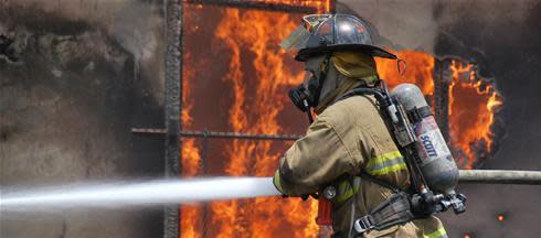 A burning pickup was responsible for a large grassfire near some industrial plants in Wichita Falls on Wednesday.