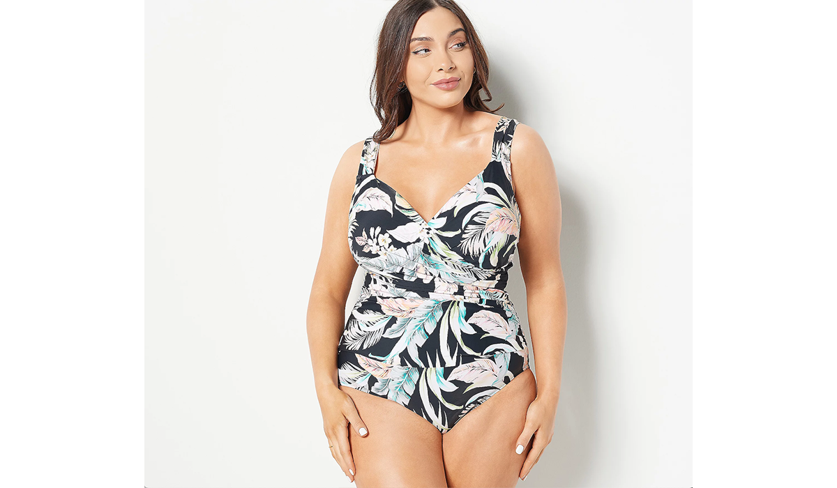 Jantzen Print or Solid Surplice Maillot One- Piece Swimsuit (Photo: QVC)