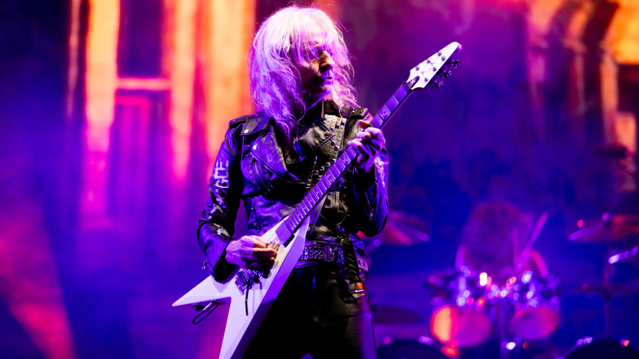  KK Downing onstage in 2023. 