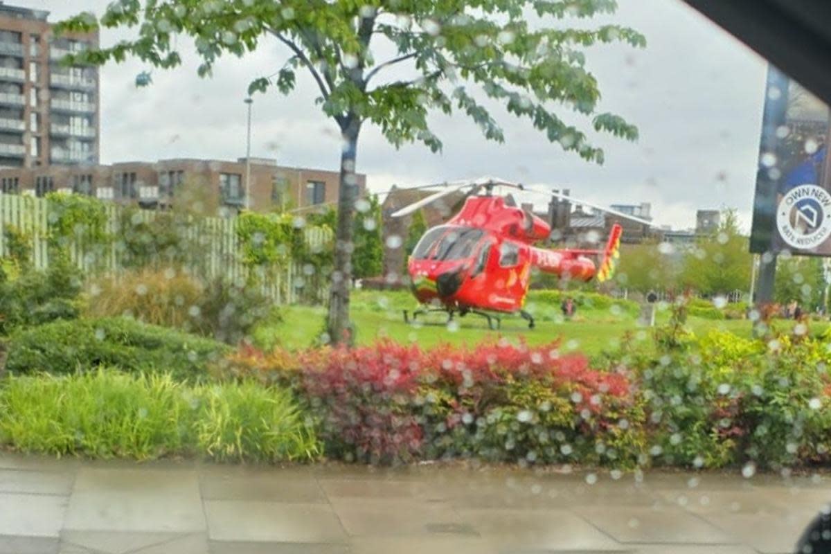 Air ambulance at scene of incident in Woolwich <i>(Image: Contributor)</i>