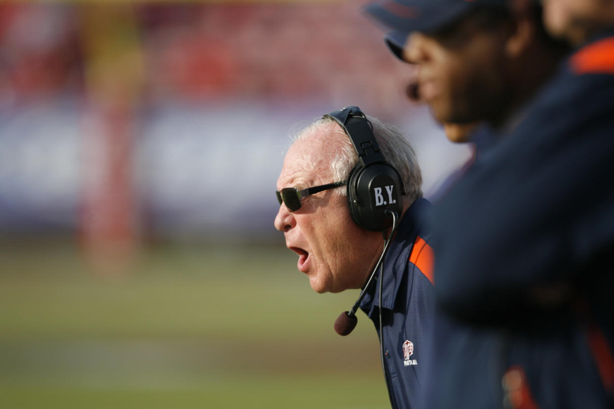 Mike Price was the head coach at UTEP from 2004 to 2012. (Photo by Aaron M. Sprecher/Icon SMI/Icon Sport Media via Getty Images)